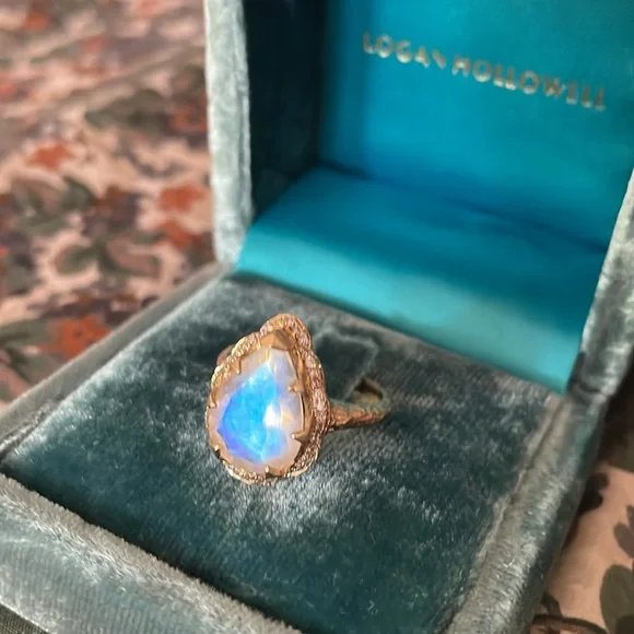 ❗️SOLD❗️Logan Hollowell PREMIUM Queen Water Drop Moonstone Full Pavé Diamond YG - Picture 3 of 17